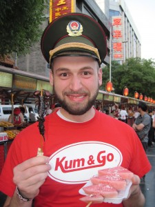 Uncle J has a scorpion for dinner.