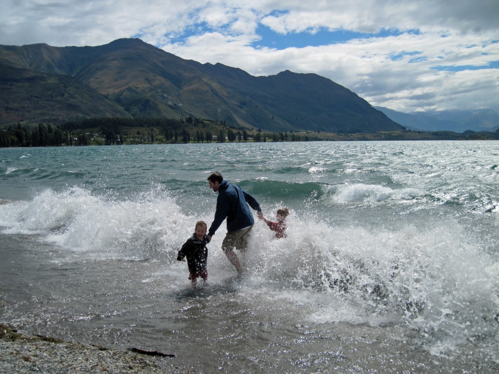 Even lakes have waves when its windy, as these guys learned.