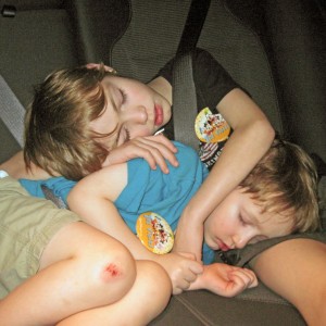 And some kids can sleep anywhere.