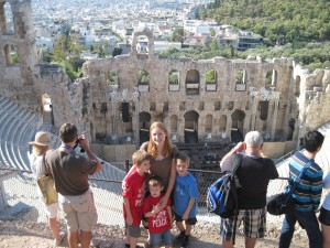 Overlooking the Theatre of Dionysis on Parthenon Hill.