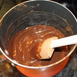 The mixture will thicken and become glossy, like this