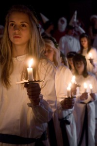 Girls in a St. Lucia Day Procession Image from Wikipedia