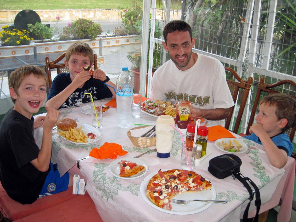 That well-known Greek specialty . . . pizza? Whatever.