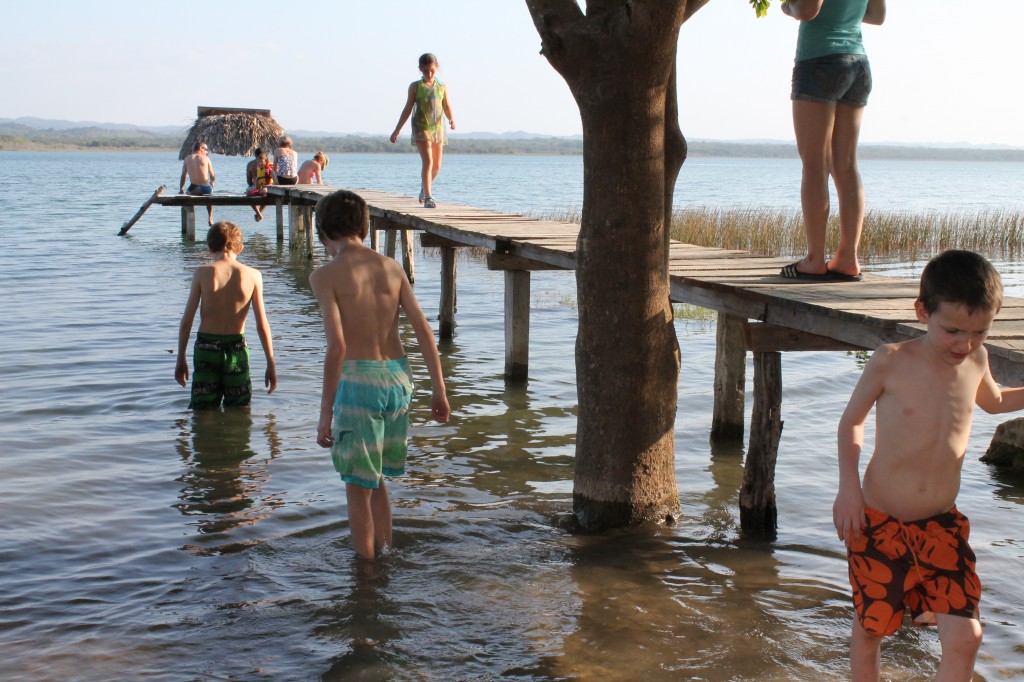 There is a great swimming dock right across the street, though.