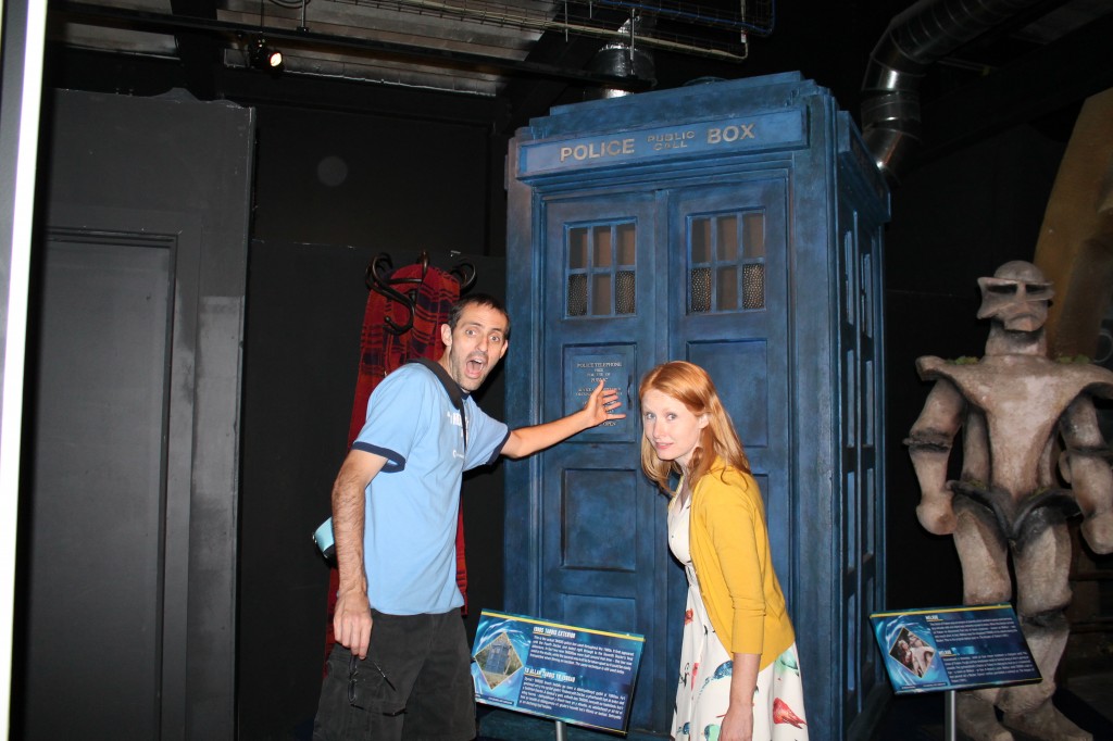 The author and her husband in front of the Tardis