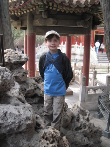 Lemmy climbs the Emperor's "secret stairs" in the Palace gardens