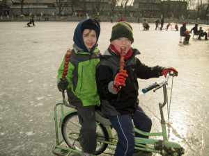 Ice Biking at Houhai, 2011
